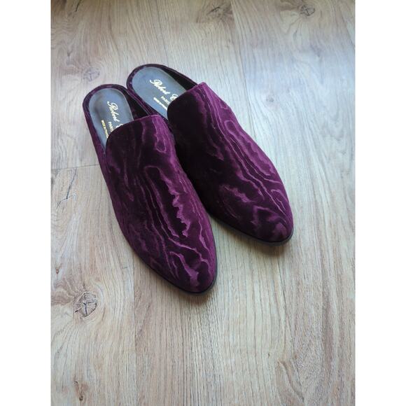 Robert Clergerie Alice Mules Goth Velvet Violet Slip On Shoes Flats - Picture 6 of 16